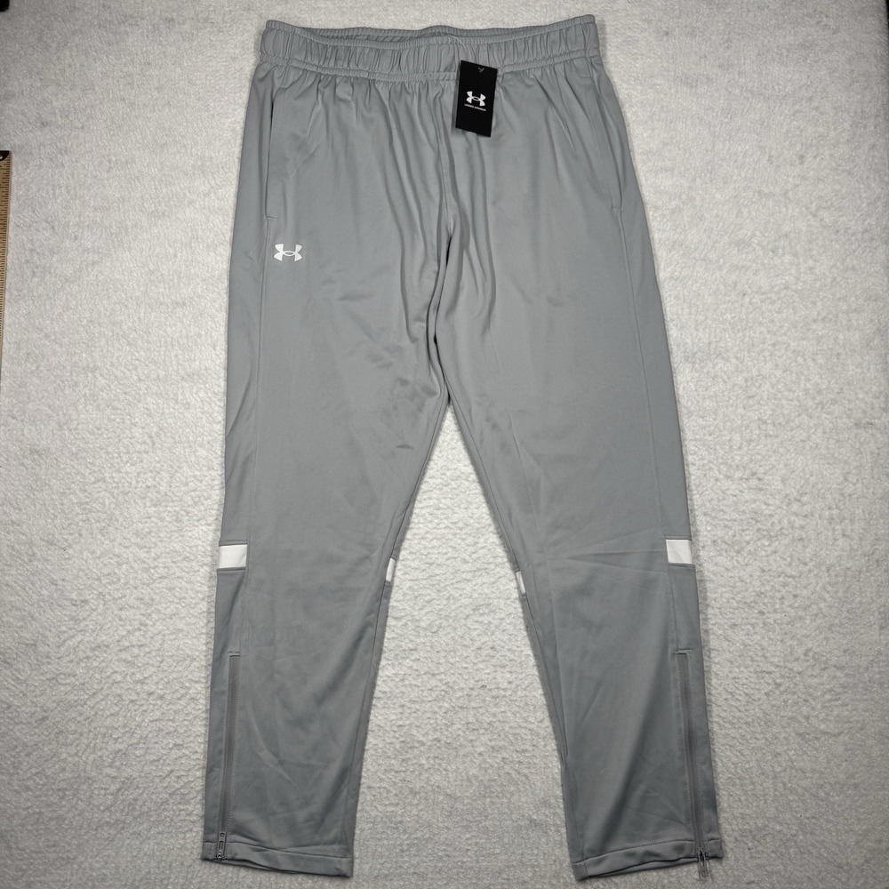 Under Armour Warm Up‎ Team Track Pants 1376885 Gray Men's Size XL